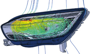 cfd simulation floefd, eclairage led chez renault