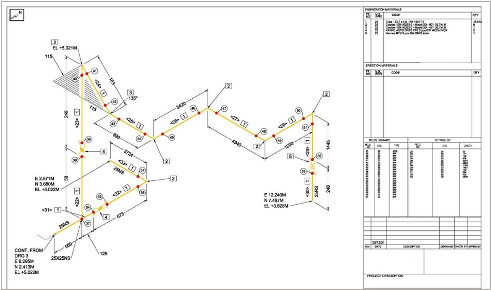 plan isométrique tuyauterie