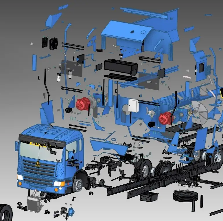 Explosion visuelle des pièces de l'assemblage - digicad
