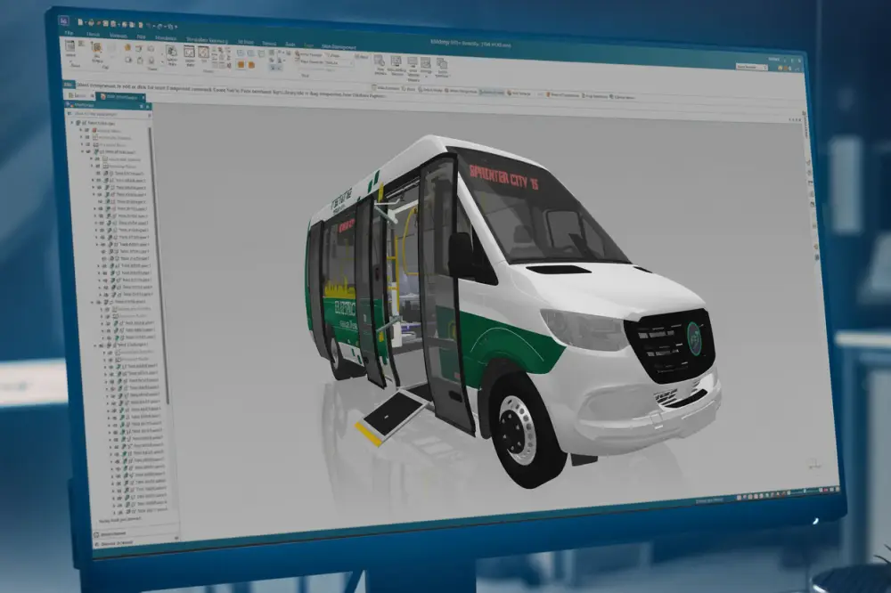 logiciel cao - conception d'un minibus urbain - digicad