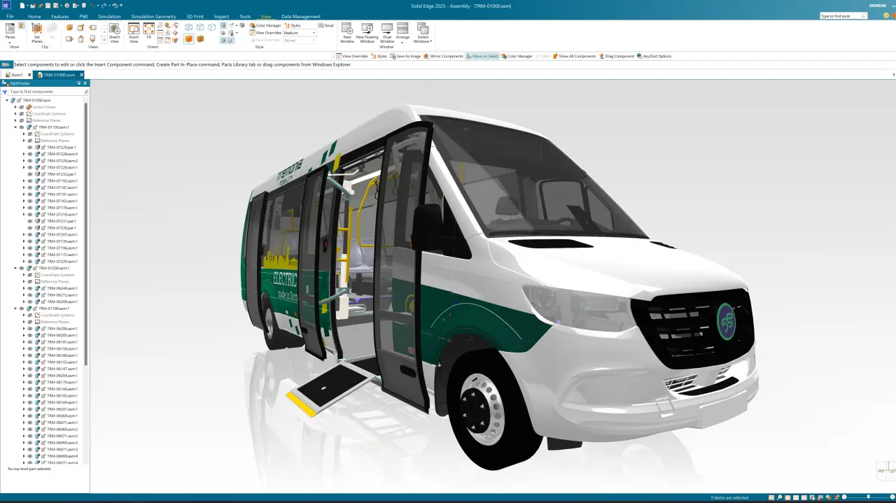 modèle cao d’un minibus électrique - digicad
